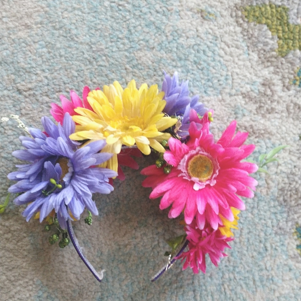 Floral hippie festival cosplay costume headpiece